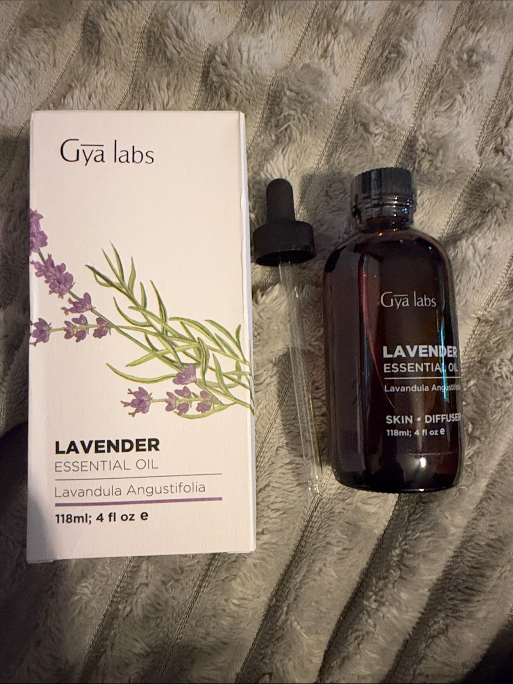 Yala Lavender Essential Oil in White & Brown Packaging with Purple Accent